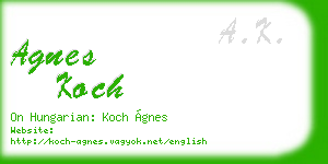 agnes koch business card
