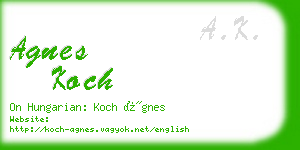 agnes koch business card